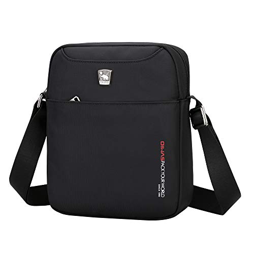 OIWAS Small Messenger Bag for Men Purse Man Crossbody Shoulder Bags Work Travel Business Wallet Lightweight Casual Sling Black