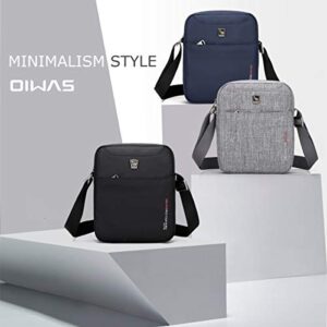 OIWAS Small Messenger Bag for Men Purse Man Crossbody Shoulder Bags Work Travel Business Wallet Lightweight Casual Sling Black