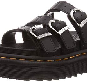 Dr. Martens womens Slide Sandal, Black Hydro Leather, 6 US