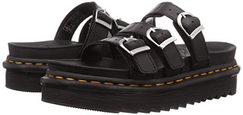 Dr. Martens womens Slide Sandal, Black Hydro Leather, 6 US