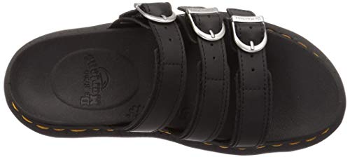 Dr. Martens womens Slide Sandal, Black Hydro Leather, 6 US