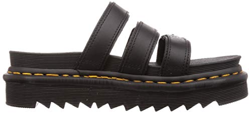 Dr. Martens womens Slide Sandal, Black Hydro Leather, 6 US