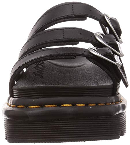 Dr. Martens womens Slide Sandal, Black Hydro Leather, 6 US