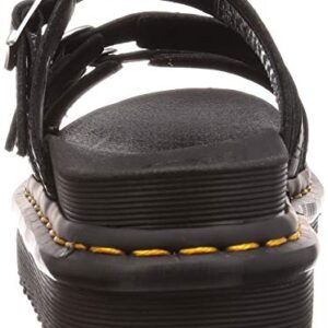 Dr. Martens womens Slide Sandal, Black Hydro Leather, 6 US