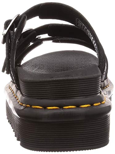 Dr. Martens womens Slide Sandal, Black Hydro Leather, 6 US