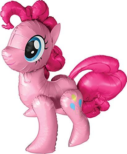 LOONBALLOON 33 Inch Large MyPony Pinkie Pie Balloon  Cartoons Movie Character Balloons for Kids Birthday and Theme Parties