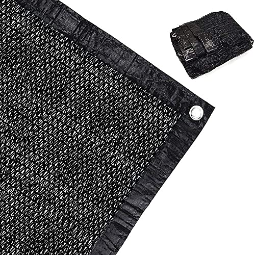 EVETTO 70% Sunblock Shade Cloth Net Black UV Resistant, Garden Shade Mesh Tarp for Plant Cover, Greenhouse, Barn. Top Shade Cloth Quality Panel for Flowers, Plants, Patio Lawn (6.5×6.5ft(2×2m))