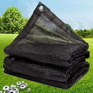 EVETTO 70% Sunblock Shade Cloth Net Black UV Resistant, Garden Shade Mesh Tarp for Plant Cover, Greenhouse, Barn. Top Shade Cloth Quality Panel for Flowers, Plants, Patio Lawn (6.5×6.5ft(2×2m))