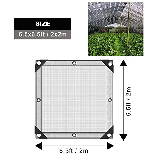 EVETTO 70% Sunblock Shade Cloth Net Black UV Resistant, Garden Shade Mesh Tarp for Plant Cover, Greenhouse, Barn. Top Shade Cloth Quality Panel for Flowers, Plants, Patio Lawn (6.5×6.5ft(2×2m))