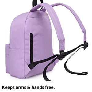 HotStyle SIMPLAY+ Classic Mini Backpack Small Travel Bag, Plain, Light Purple