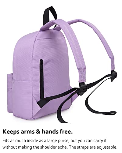 HotStyle SIMPLAY+ Classic Mini Backpack Small Travel Bag, Plain, Light Purple