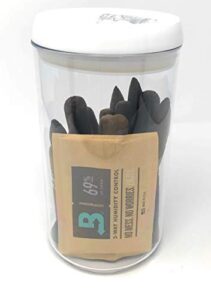 easy open acrylic cigar humidor jar with boveda 69% 2-way humidity system, 25 cigar capacity (round)