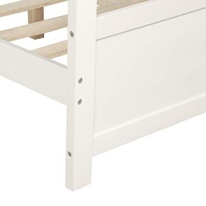 Harper & Bright Designs Full Daybed Frame, Solid Wood Daybed Frame,No Box Spring Needed, White Daybed