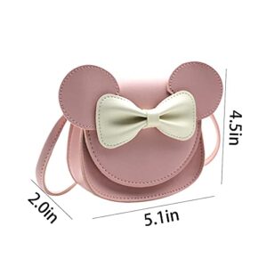 Bolley Joss Crossbody Purse Bowknot Shoulder Bag Handbag Little Girl's Cute Purse with Cartoon Mouse Ears