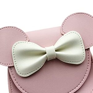 Bolley Joss Crossbody Purse Bowknot Shoulder Bag Handbag Little Girl's Cute Purse with Cartoon Mouse Ears