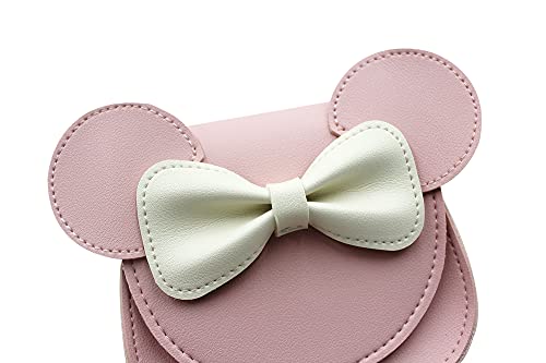 Bolley Joss Crossbody Purse Bowknot Shoulder Bag Handbag Little Girl's Cute Purse with Cartoon Mouse Ears