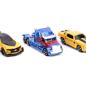 Jada Toys Transformers Nano Hollywood Rides 2016 Chevy Camaro Bumblebee, Western Star 5700XE Optimus Prime and 1977 Chevy Camaro Bumblebee, 1.75" Die-Cast Vehicles,Multi,31125