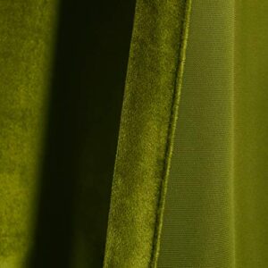 Roslynwood Velvet Curtains 2 Panels Set, Block Light Thermal Insulated Velour Rod Pocket Drapes for Bedroom and Living Room (52 x 96 inch, OliveGreen)