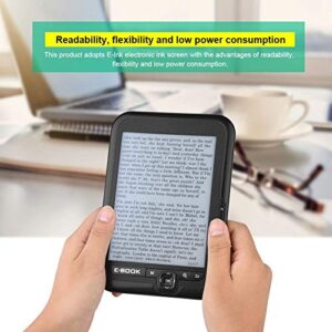 Portable E Reader, Waterproof 6 inch Electronic E Book Reader with 800x600 High Resolution Display Support 29 Languages(Black1)