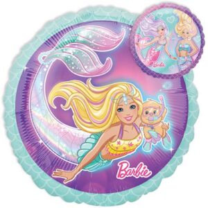 loonballoon standard size compatible with barbiemermaid balloon cartoons movie character balloons for kids birthday and theme parties (barbie licensed theme balloons.)