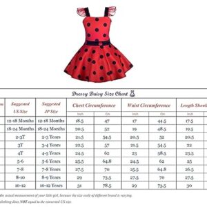 Dressy Daisy Girls Polka Dots Ladybug Dress Up Costume Birthday Halloween Christmas Fancy Party Outfit Size 4T Red