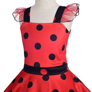 Dressy Daisy Girls Polka Dots Ladybug Dress Up Costume Birthday Halloween Christmas Fancy Party Outfit Size 4T Red