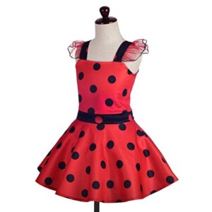 Dressy Daisy Girls Polka Dots Ladybug Dress Up Costume Birthday Halloween Christmas Fancy Party Outfit Size 4T Red