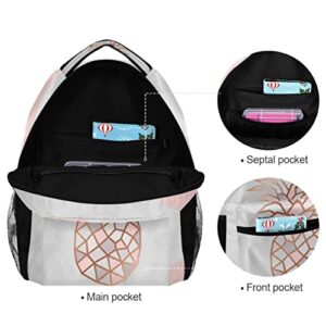 ALAZA Pineapple Marble Large Backpack Laptop School Bag with Multiple Pockets