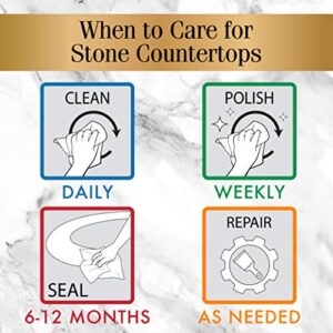 Stone Care International Quartz Cleaner and Polish - 24 Ounce with Microfiber Cloth - Clean and Shine Your Quartz Countertops Islands and Stone Surfaces with UV Protection