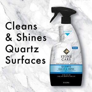 Stone Care International Quartz Cleaner and Polish - 24 Ounce with Microfiber Cloth - Clean and Shine Your Quartz Countertops Islands and Stone Surfaces with UV Protection