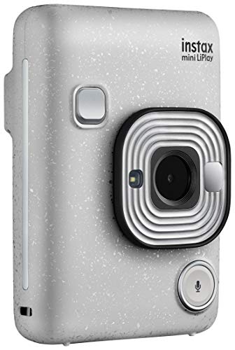 Fujifilm Instax Mini LiPlay Hybrid Instant Camera (Stone White) + Fujifilm Instax Instant Film (40 Shots) + 32GB mciroSDHC Memory Card + Camera/Video Case + Photo4Less Cleaning Cloth – Deluxe Bundle