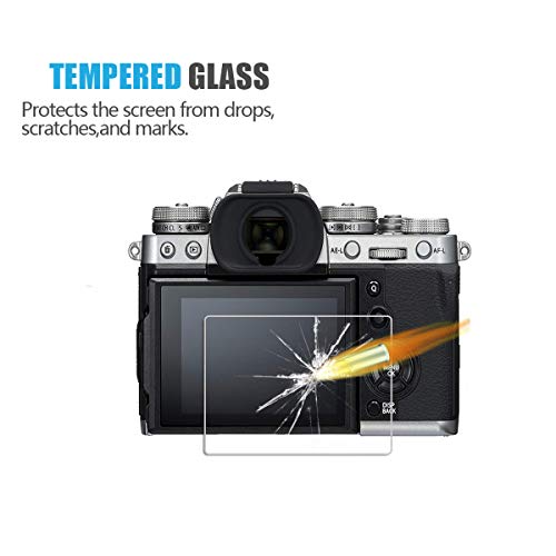 (Pack of 3) Tempered Glass Screen Protector for Fujifilm X-T3, AKWOX [0.3mm 2.5D High Definition 9H] Anti-Scratch Optical LCD Premium Protective Cover