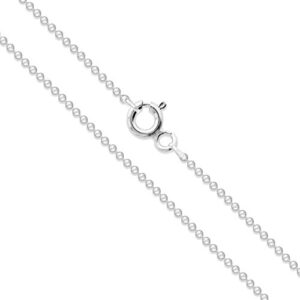 Sterling Silver Italian Ball Bead Chain 1.2mm 925 Italy New Dog Tag Necklace 26"