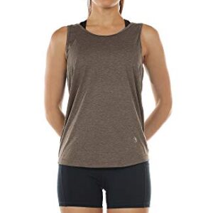 icyzone Workout Tank Tops for Women - Open Back Strappy Athletic Tanks, Yoga Tops, Gym Shirts(Pack of 2) (S, Mushroom/Lavender)