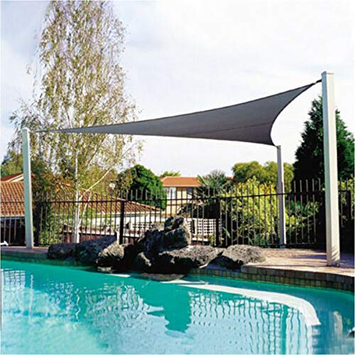 LKXHarleya 6.5ft x 6.5ft x 6.5ft Sun Shade Sail Triangle Canopy, Waterproof UV Block for Patio Garden Outdoor Facility and Activities(Grey)