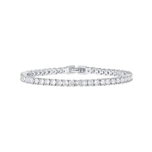 pavoi 14k gold plated cubic zirconia classic tennis bracelet | white gold bracelets for women | 6.5 inches