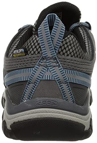 KEEN Women's Targhee 3 Low Height Waterproof Hiking Shoes, Magnet/Atlantic Blue, 7.5