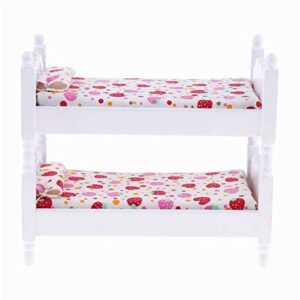 EatingBiting 1:12 Handmade Mini Miniature Double Bedroom Furniture Bunk Bed Ladder Bunk Beds Room Furniture Accessories