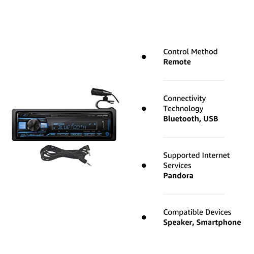 ALPINE UTE-73BT Digital Media Bluetooth Car Stereo Receiver w/USB+AUX Cable