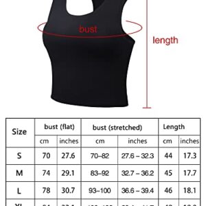 Boao 4 Pieces Basic Crop Tank Tops Sleeveless Racerback Crop Top for Women(Black, White, Dark Grey, Navy Blue,Small)