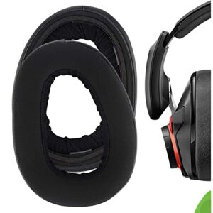 geekria comfort hybrid velour replacement ear pads for sennheiser gsp 600, gsp 601 gsp 602, gsp 670, gsp 500 headphones ear cushions, headset earpads, ear cups repair parts (black)