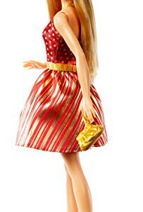 Mattel Barbie Holiday RED and Gold Dress GFF68