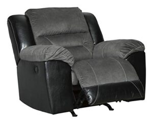 signature design by ashley earhart faux leather manual rocker recliner, gray