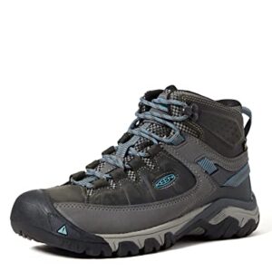 KEEN Women's Targhee 3 Mid Height Waterproof Hiking Boots, Magnet/Atlantic Blue, 7.5