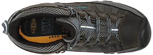 KEEN Women's Targhee 3 Mid Height Waterproof Hiking Boots, Magnet/Atlantic Blue, 7.5