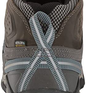 KEEN Women's Targhee 3 Mid Height Waterproof Hiking Boots, Magnet/Atlantic Blue, 7.5