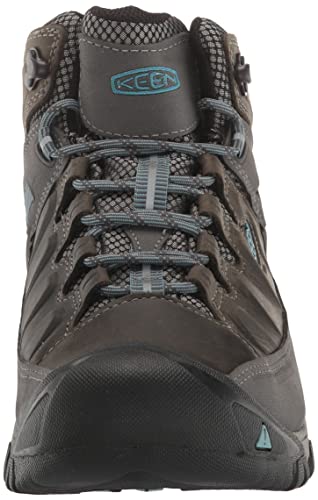 KEEN Women's Targhee 3 Mid Height Waterproof Hiking Boots, Magnet/Atlantic Blue, 7.5