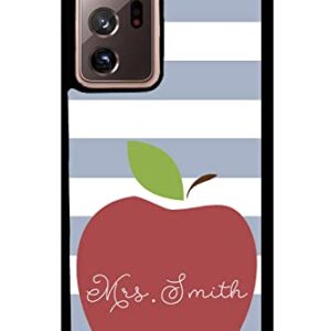 Apple Teachers Appreciation Personalized Black Rubber Phone Case Compatible With Samsung Galaxy S23 S23+ Ultra S22 S22+ S21 S21FE S21+ S20FE S20+ S20 Note 20 S10 S10+ S10e