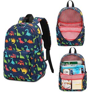 Kids Backpack Boys Preschool Toddler School Book Bags for Elementary Primary Schooler (Dinosaur-leaf)