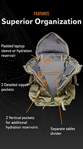 Mystery Ranch 2 Day Backpack - Tactical Daypack Molle Hiking Packs, Forest, L/XL